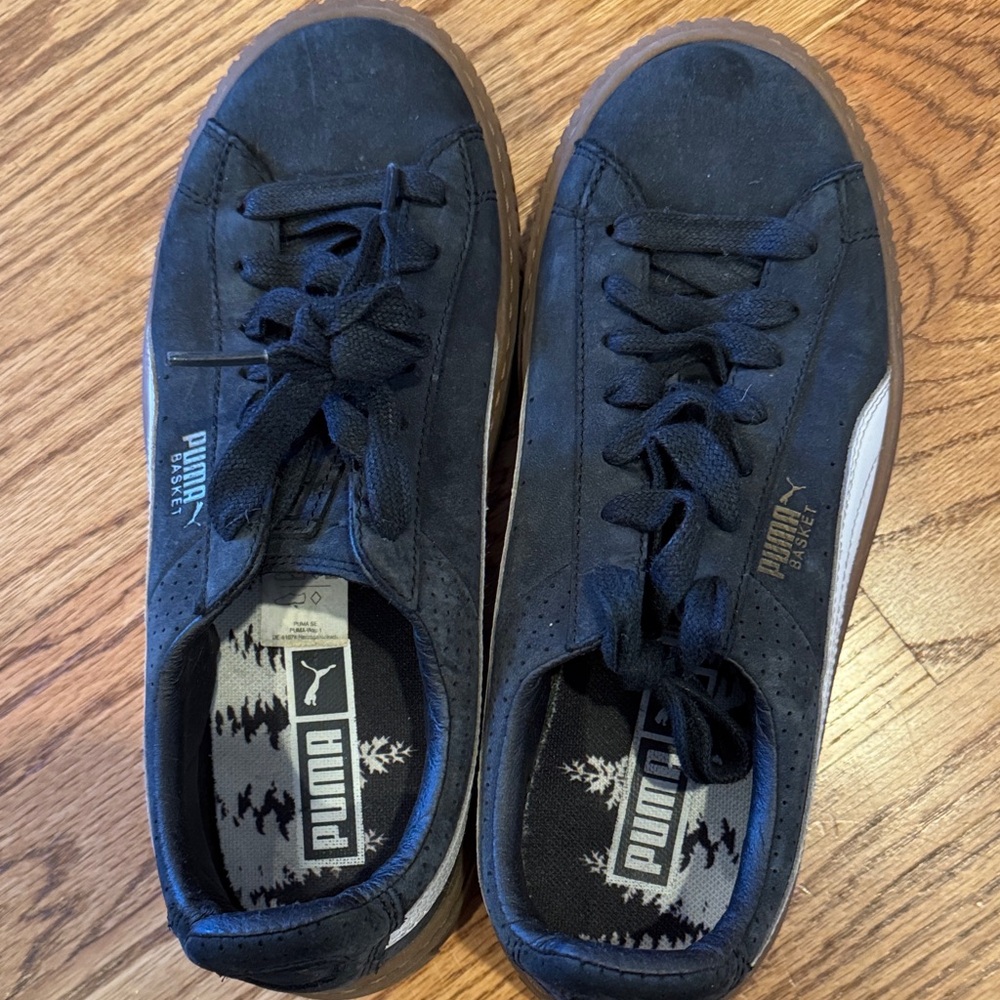 Puma Dark Sneakers with White Accent